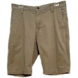Volcom Corpo Class Mens Tan Khaki Chino Shorts Size 30